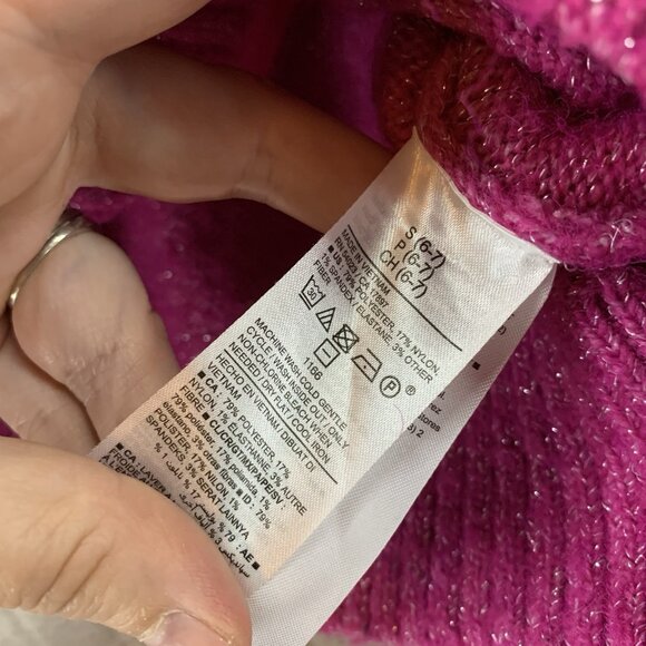 Old Navy Girls 6 Sweater Pink Glitter Sparkle Crew Neck Polyester Blend - Picture 6 of 13